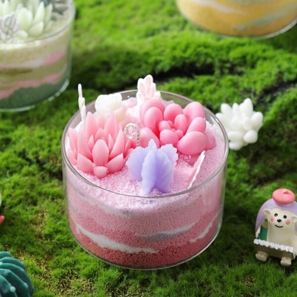 DIY Sand & Succulent Cactus Candle Making Kit -PEACH OOLONG - Image 5