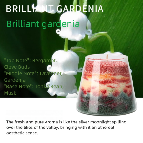 "DIY Layered Sand Candle - lily of the valley & Gardenia  Fragrance for Sunset Ambiance" - Image 2
